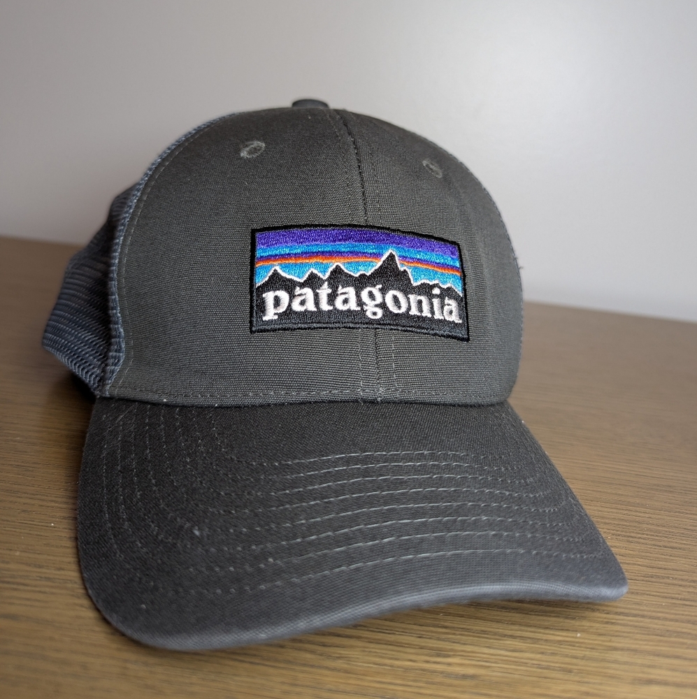 Patagonia Gray Trucker Hat with Multicolor Logo